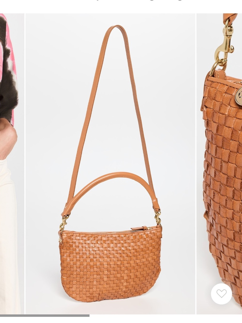 Woven Leather Crossbody Bag in Tan - Picture 6 of 8